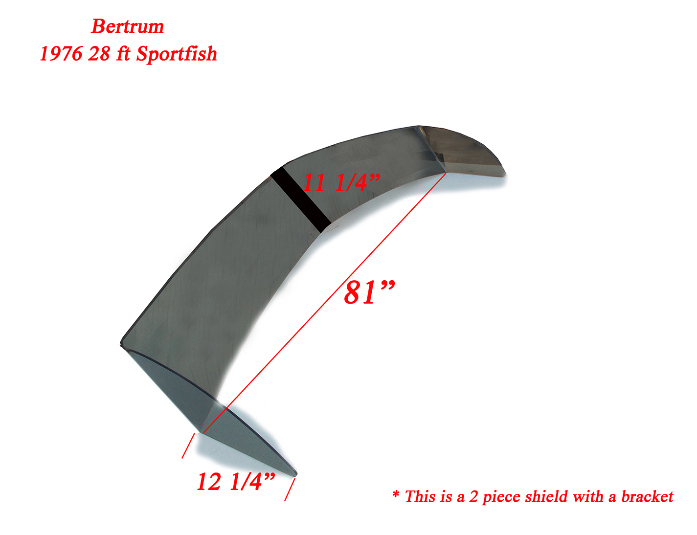 Bertram 1971 28ft Sport Fish 2-piece shield